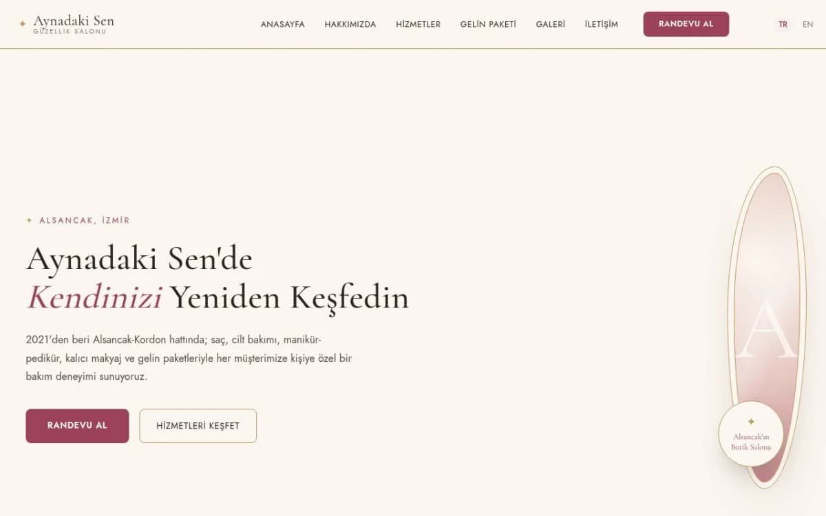 Aynadaki Sen — Güzellik sitesi (Oreras üretimi)