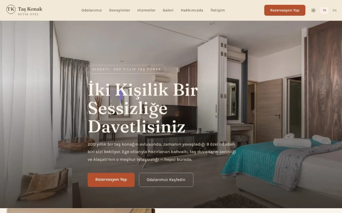 Taşkonak — Butik Otel sitesi (Oreras üretimi)